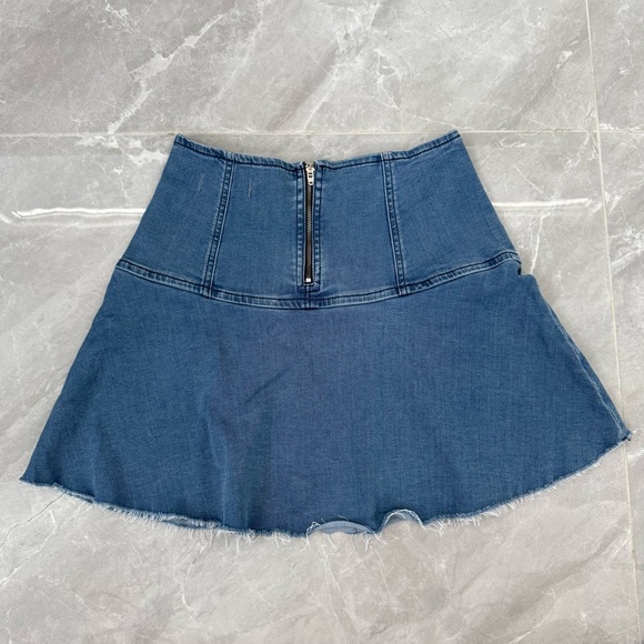 Women’s Free People We The Free Highlands Denim Mini Skirt Size 0 - Picture 8 of 16